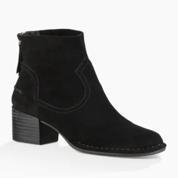 UGG Shoes - Ugg Women’s Suede Bandara Leather Zip-Up Ankle Boots Booties